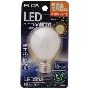 ELPA LED装飾電球 S形ミニ球形 LEDエルパボールmini ホワイト [E17/電球色/一般電球形] LDA1L-G-E17-G451