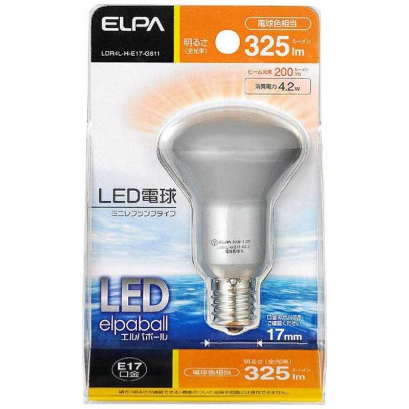 ELPA ELPA LED電球 ミニレフ形 LEDエルパボール ホワイト [E17/電球色/レフランプ形] LDR4L-H-E17-G611 LDR4L-H-E17-G611