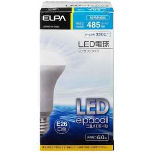 ELPA LED電球 LEDエルパボｰル ホワイト [E26/昼光色/レフランプ形] LDR6D-H-G600