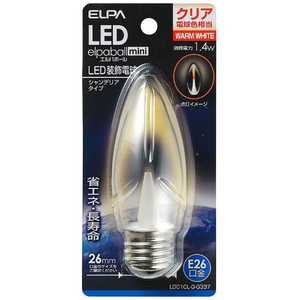 ELPA LED装飾電球 LEDエルパボｰルmini クリア [E26/電球色/シャンデリア電球形] LDC1CL-G-G337