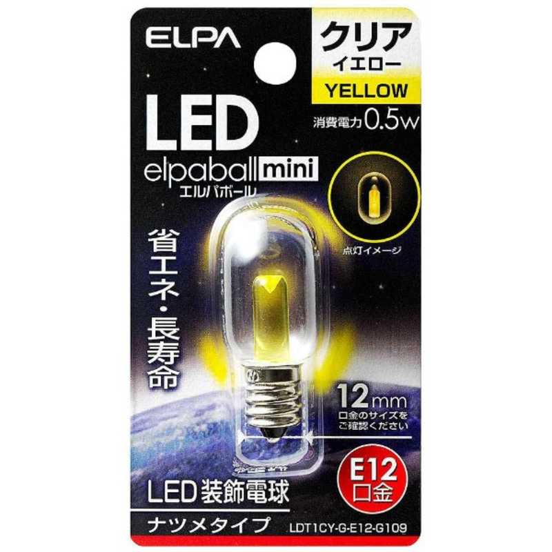 ELPA ELPA LED装飾電球 LEDエルパボールmini イエロー [E12/黄色/ナツメ球形] LDT1CY-G-E12-G109 LDT1CY-G-E12-G109
