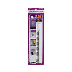ELPA LEDランプスイッチ付タップ 横差し ホワイト WLS-LY630MBW ELPA LEDランプスイッチ付タップ 横差し ホワイト WLS-LY630MBW