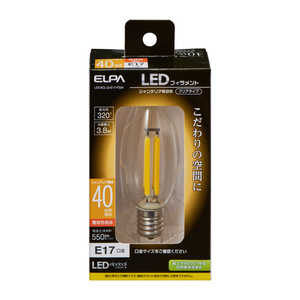 ELPA フィラメントLED電球 LDC4CL-G-E17-F334 ELPA フィラメントLED電球 LDC4CL-G-E17-F334