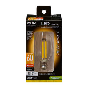 ELPA フィラメントLED電球 LDC6CL-G-E17-F337 ELPA フィラメントLED電球 LDC6CL-G-E17-F337