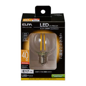 ELPA フィラメントLED電球ミニボールC LDG4CL-G-E17-F604 ELPA フィラメントLED電球ミニボールC LDG4CL-G-E17-F604
