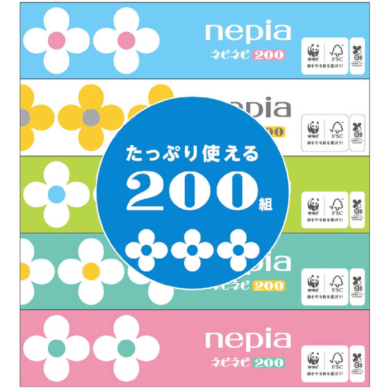 ネピア nepia ネピア nepia ネピネピティシュ200W 5個パック 400枚（200組）  