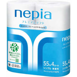 ネピア nepia ネピア(nepia) プレミアムソフト トイレットロール 4ロール シングル (55m) 