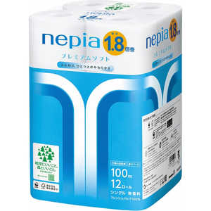 ネピア nepia nepia(ネピア) プレミアムソフトトイレットロール1.8倍巻 12ロール シングル100m 