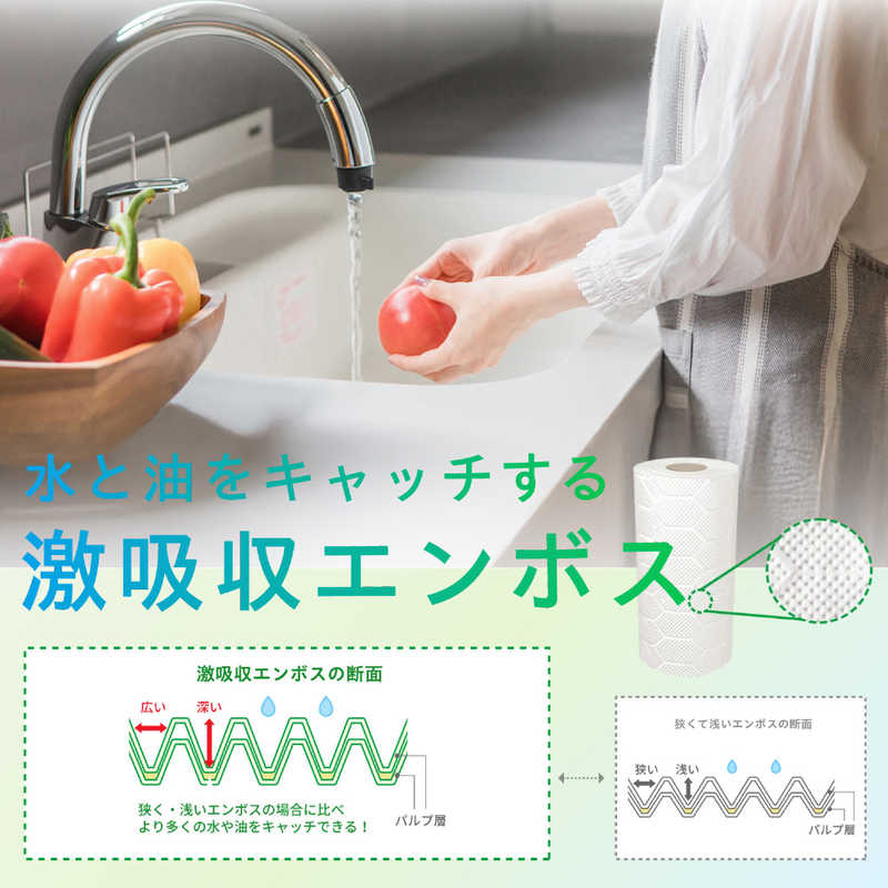 ネピア nepia ネピア nepia nepia(ネピア) 激吸収キッチンタオル 2ロール 100カット  