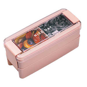 岩崎工業 お弁当箱 イージーケアランチボックス2段 680ml ピンク B1488