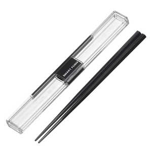 岩崎工業 箸箱セット 19.5cm とっても強いケース入り ダークグレー H591