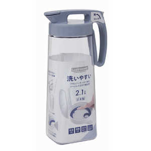 岩崎工業 ピッチャー 2.1L シームレス パッキン一体型 ワンタッチ ラストロ 耐熱 横置き プラスチック ブルーグレー K1286