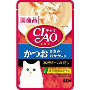 いなばペットフード CIAOパウチ かつお ささみ･おかか入り 40g 