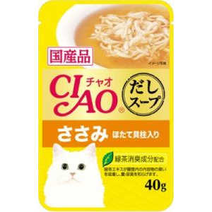いなばペットフード CIAO だしスープ ささみ ほたて貝柱入り 40g いなばペットフード CIAO だしスープ ささみ ほたて貝柱入り 40g