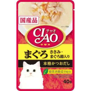 いなばペットフード CIAOパウチ まぐろ ささみ・まぐろ節入り 40g