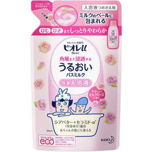 花王 Biore ビオレu すべすべバスミルク つめかえ用 (480mL) ミルクローズの香り 