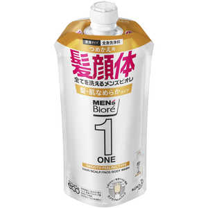 花王 メンズビオレONE オールインワン 髪・肌なめらかタイプ 詰替 340ml MビオレワンAIOナメラカエ