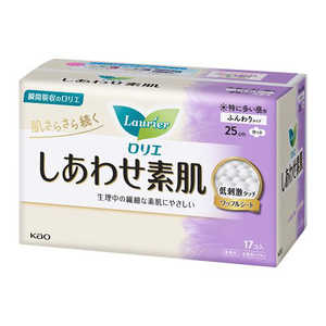 花王 ロリエ しあわせ素肌 特に多い昼用 羽つき 17コ入 (17個) 白 花王 ロリエ しあわせ素肌 特に多い昼用 羽つき 17コ入 (17個) 白