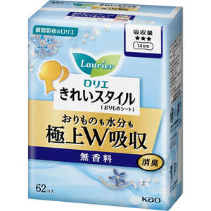 花王 ロリエ きれいスタイル 極上W吸収 無香料 62コ入 花王 ロリエ きれいスタイル 極上W吸収 無香料 62コ入