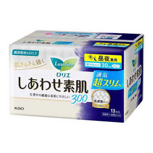 花王 ロリエ しあわせ素肌 通気超スリム 昼夜兼用 30cm 羽つき 13個入り 白 花王 ロリエ しあわせ素肌 通気超スリム 昼夜兼用 30cm 羽つき 13個入り 白