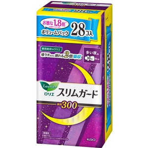 花王 Laurier(ロリエ)スリムガード ボリュームパック 多い夜用300 30cm 羽つき 28個 花王 Laurier(ロリエ)スリムガード ボリュームパック 多い夜用300 30cm 羽つき 28個