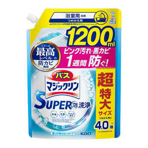 花王 バスマジックリン 泡立ちスプレー SUPER CLEAN つめかえ用 1200mL 香りが残らないタイプ 