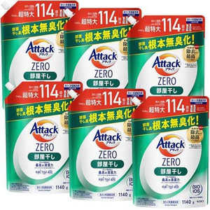 花王 (ケース販売) アタックZERO 部屋干し つめかえ用 1140g×6個 アタックZERO AZﾍﾔｶｴｺｳﾘ1140