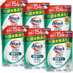 花王 (ケース販売) アタックZERO 部屋干し つめかえ用 1540g×6個 アタックZERO AZﾍﾔｶｴ1540ｺｳﾘ
