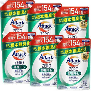 花王 【ケース販売】 アタックZERO 部屋干し つめかえ用 1540g×6個 アタックZERO 