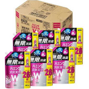 花王 (ケース) ハミング消臭実感Wパワー デオドラントサボンの香り つめかえ用 980ml×6個 ハミング 花王 (ケース) ハミング消臭実感Wパワー デオドラントサボンの香り つめかえ用 980ml×6個 ハミング