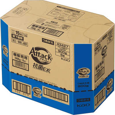 花王 (ケース販売) アタック 抗菌EX つめかえ 900g×6個 の通販