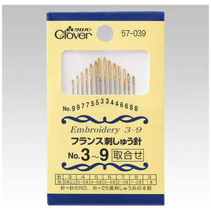 クロバー フランス刺しゅう針 No.3?9 57-039 クロバー フランス刺しゅう針 No.3?9 57-039