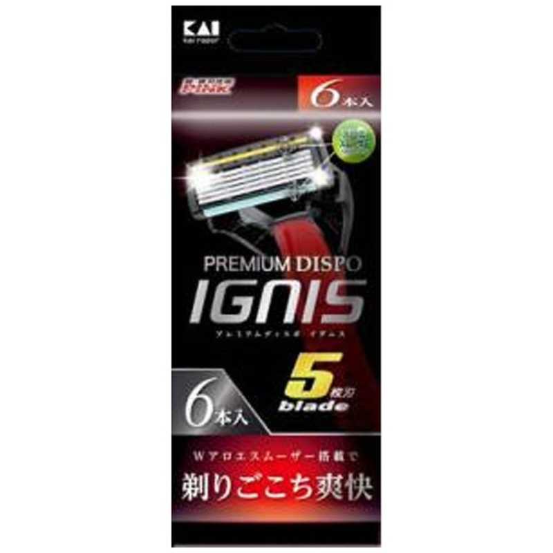 貝印 貝印 プレミアムディスポ IGNIS 5枚刃 6本入  