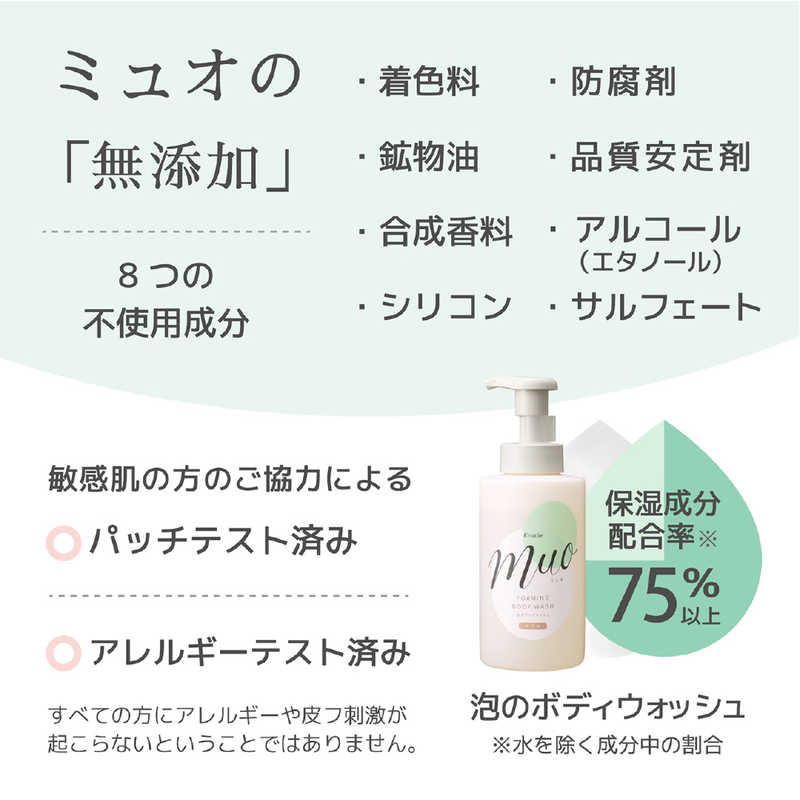 クラシエ クラシエ Muo(ミュオ)泡のボディウォッシュ ポンプ 480mL ベルガモット&ラベンダーのやわらかな香り  