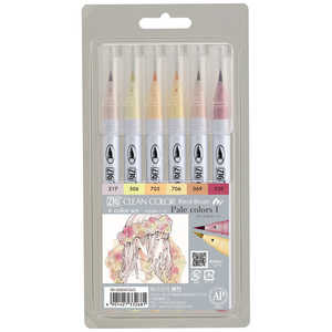 呉竹 ZIGクリーンカラーリアルブラッシュ ペールカラー・6V RB6000AT6VG 呉竹 ZIGクリーンカラーリアルブラッシュ ペールカラー・6V RB6000AT6VG