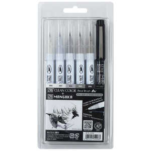 呉竹 ZIG CLEAN COLOR REAL BRUSH+MANGAKA/ 6本セット IKTB-24/6V 呉竹 ZIG CLEAN COLOR REAL BRUSH+MANGAKA/ 6本セット IKTB-24/6V