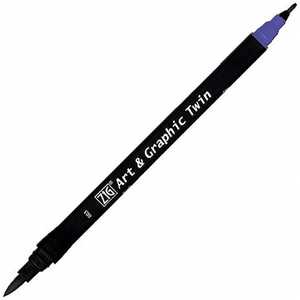 呉竹 [カラー筆ペン] ZIG アート & グラフィック ツイン ブルー TUT80003