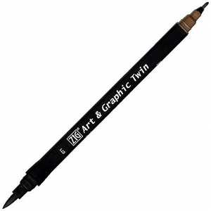 呉竹 [カラー筆ペン] ZIG アート&グラフィック ツイン ミッドブラウン TUT80071