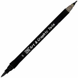 呉竹 [カラー筆ペン] ZIG アート&グラフィック ツイン グレイブラウン TUT80087
