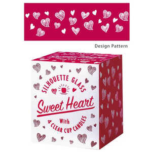 カメヤマキャンドル ファインシルエットグラス スイートハート ﾌｧｲﾝｼﾙｴｯﾄｸﾞﾗｽｽｲｰﾄﾊｰﾄ