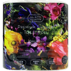 河野製紙 FULL BLOOM COLLECTION プレミアムシャワー トイレット 4ロール ダブル 25m 河野製紙 FULL BLOOM COLLECTION プレミアムシャワー トイレット 4ロール ダブル 25m