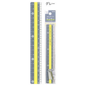 クツワ モジサシ定規(18センチ)グレー KB034GY クツワ モジサシ定規(18センチ)グレー KB034GY