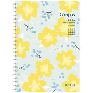 コクヨ (限定)2026年版 Campus SOFT RING Diary (キャンパスソフトリングダイアリー)手帳 A5 フラワー柄 ニ-SMNL1-A5-26 ニSMNL1A526 コクヨ (限定)2026年版 Campus SOFT RING Diary (キャンパスソフトリングダイアリー)手帳 A5 フラワー柄 ニ-SMNL1-A5-26 ニSMNL1A526
