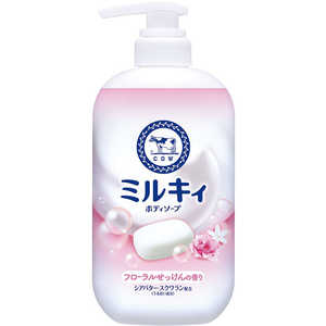 牛乳石鹸 ミルキィボディソープ フローラルせっけんの香り ポンプ付 500mL 牛乳石鹸 ミルキィボディソープ フローラルせっけんの香り ポンプ付 500mL