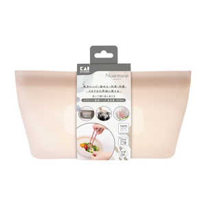 貝印 シリコーンバック 保存容器 自立型 450ml ベージュグレー 000DH6312