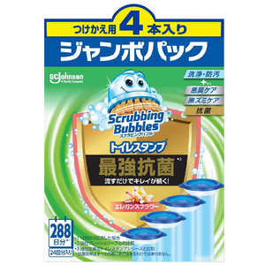 ジョンソン ScrubbingBubbles(スクラビングバブル)トイレスタンプ 最強抗菌 つけかえ用 38g×4本パック エレガンスフラワー 