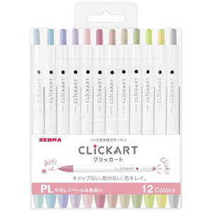 ゼブラ クリッカート 12色セットPL(やさしくペールな色合い) WYSS22-12CPL ゼブラ クリッカート 12色セットPL(やさしくペールな色合い) WYSS22-12CPL