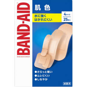 KENVUE BAND-AID(バンドエイド)救急絆創膏 肌色 4サイズ25枚(M9枚・W2枚・P2枚・SS12枚) 