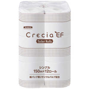 日本製紙クレシア クレシア トイレットペーパー EFトイレットロール150m シングル 12ロール 10105 日本製紙クレシア クレシア トイレットペーパー EFトイレットロール150m シングル 12ロール 10105