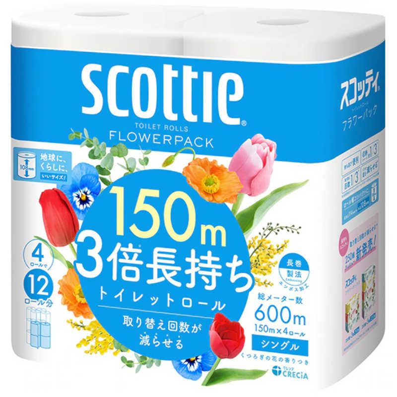 日本製紙クレシア 日本製紙クレシア スコッティフラワーパック3倍 スコッティ  